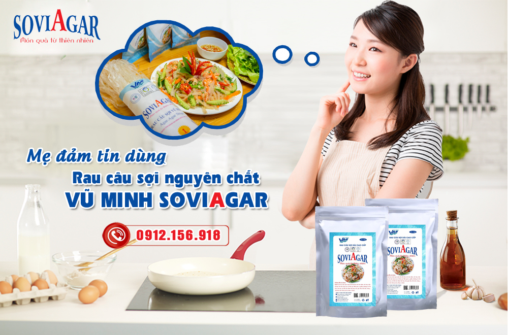 Chăm sóc sức khoẻ gia đình, mẹ chọn rau câu sợi Vũ Minh Soviagar